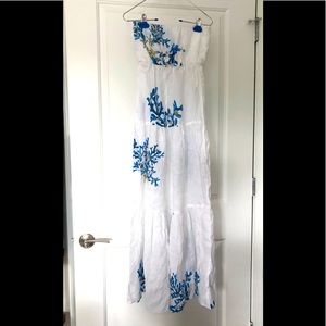 Cloli Strapless Linen Maxi Sundress from Italy, Size S